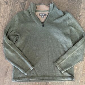 Eddie Bauer Men's Olive Zip-Up Sweater